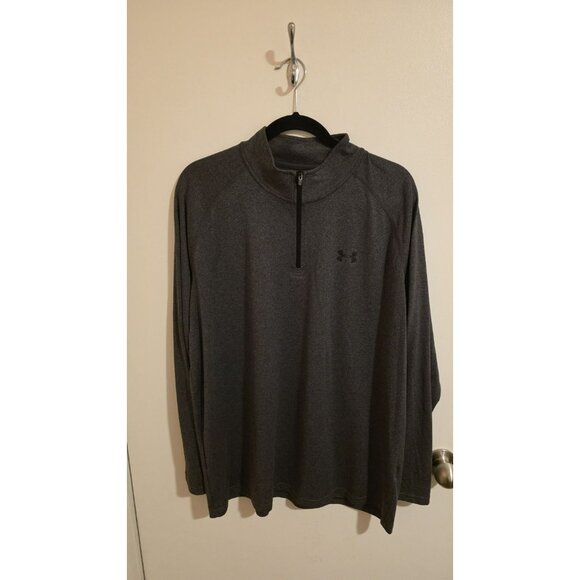 Under Armour Top Mens XL Quarter Zip Gray Pullon HeatGear Long Sleeve Activewear - Picture 1 of 7